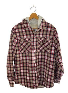 Vintage Tallwoods Plaid Flannel Hoodie Size S